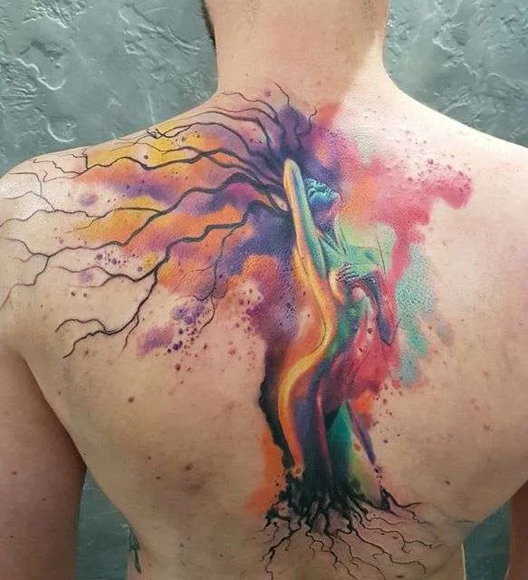 水彩 tattoo 艺术家 Adam Kremer | Акварельная татуировка тату-мастера Adam Kremer